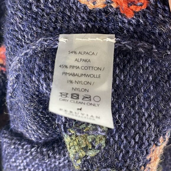 Peruvian Connection Blue Duster Alpaca Blend Cardigan Sweater Womens SIZE MEDIUM - Picture 12 of 13